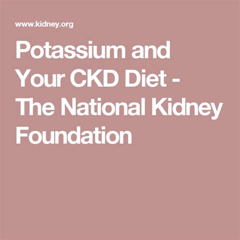 Epidemiology of chronic renal failure in children: Potassium and Your CKD Diet | Kidney diet, Kidney disease ...