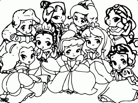 Princess belle coloring pages printable and coloring book to print for free. Cute Baby Disney Princess Coloring Page - Coloring Home