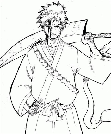 Ichigo kurosaki coloring page from bleach category. Bleach Coloring Page - Coloring Home