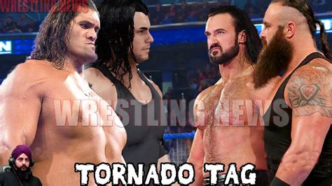 Gurvinder singh malhotra is an indian professional wrestler better known by the ring name dilsher shanky. Braun Strowman Drew Mcintyre vs Khali Shanky Singh Tornado ...