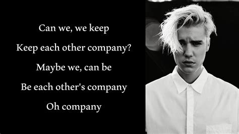 Check spelling or type a new query. Justin Bieber - Company (Lyrics) | Justin bieber company ...