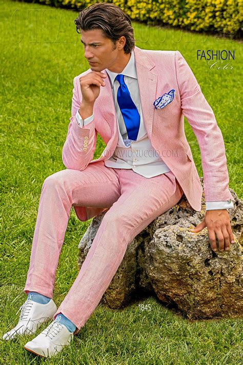 I have made silks, satins and velvets, lightweight linens as well as heavy tweeds and prince. Pink linen Hipster suit for summer weddings | Casual ...