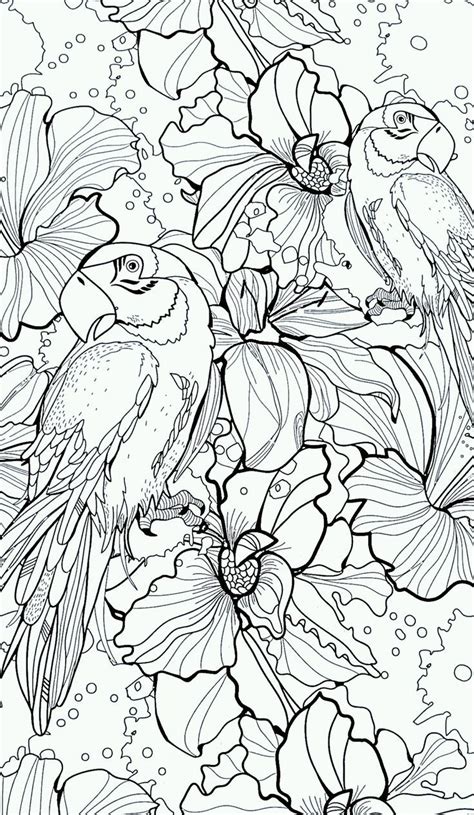 Üzüntünün sevinçle,öfkenin sevgiyle barıştığı bir gün olması,umutlarımızın kaybolmaması dileklerimle günaydin. Parrots and flowers colouring in page | Раскраски ...