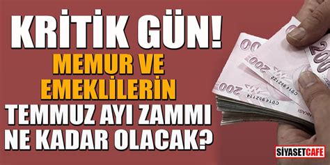 Buna göre, 2020 yılının temmuz ayında memur ve diğer kamu görevlileri ile emeklilerin aylıklarına %4' lük temmuz zammına ek olarak %1.75 oranında enflasyon farkı zammı yapılacak. Memur ve emekliler için kritik gün! Temmuz ayı zammı ne ...