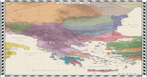 It was established in 1346 by king stefan dušan, known as the mighty, who significantly expanded the state. Serbian Empire 1355 2400x3195 OC : MapPorn