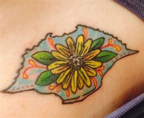 Crab tattoo with Black-eyed Susan. @Mary Powers Powers Powers Brock 