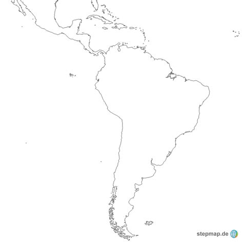 Obwohl die natur die demokratische republik kongo mit reichen. StepMap - Lateinamerika - Umriss - Landkarte für Südamerika