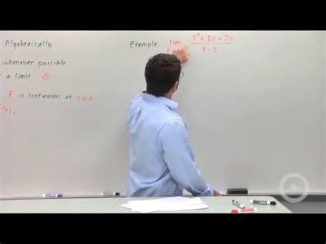 A) evaluating limits using factoring (when substituting in the value for x leads to the indeterminate form of 0/0). Evaluating Limits Algebraically, Part 1 - - YouTube