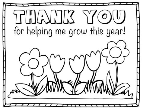 For added variety, use colored paper. Image result for thank you teacher printable coloring ...