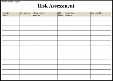 All you need is the risk assessment matrix (with a not so large. Risk Assessment Template | Free Printable Word Templates,