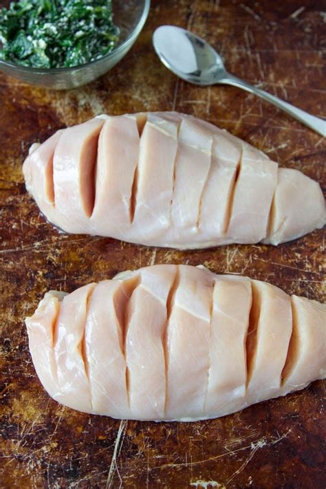 This super simple hasselback chicken is made flavorful with gouda cheese and fresh baby spinach. Hasselback Chicken with Spinach + Goat Cheese | Simple ...