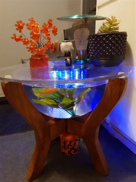 A cheap fish tank build diy at home.catch em gear is here: Mid century fish bowl coffee table filter bubbles | Fish ...