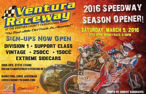 Official speedway website track length: Ventura Raceway - SpeedwayBikes.Com