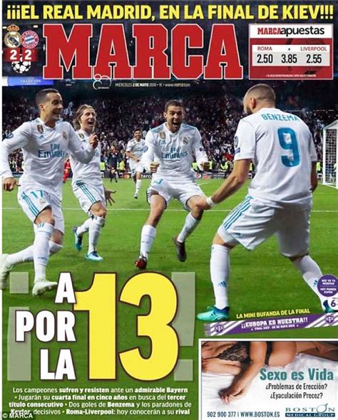 Real estate news means for sale and headlines. Spanish newspapers celebrate Real Madrid's win over Bayern ...