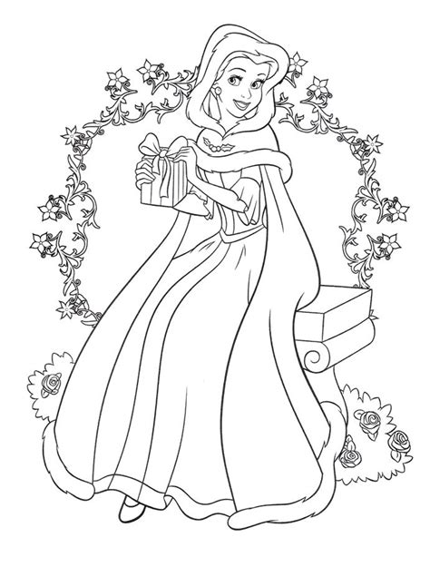 Disney princesses aurora belle and snow white with flowers. Kerst Kleurplaat Disney Prinses