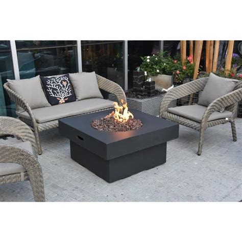 Fire pit lowes patio furniture. Elementi Modeno Brandford Outdoor Gas Firepit Table 34 -in ...