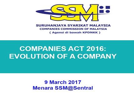 •to notify registrar of any changes of information relating to a shareholder within 14 days after the information is recorded in the register of members. Pages - Companies Act 2016: Evolution of a Company