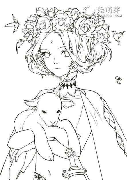 Each picture in the colorme coloring game has. 二次元少女漫画动漫手绘高清线稿下载_绘萌芽绘画网