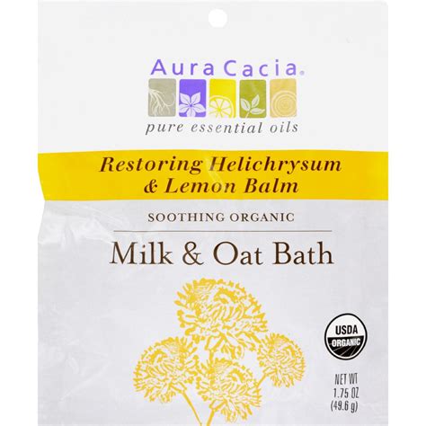 At aura cacia they are inspired by the power of positive change. Aura Cacia Organic Milk and Oat Bath Restoring Helichrysum ...