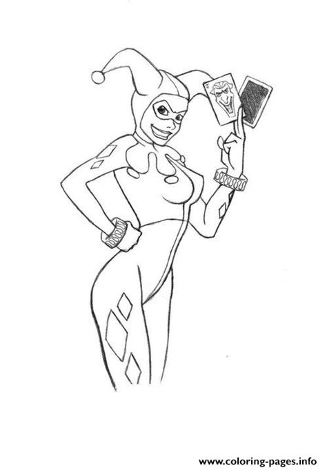 Harley quinn pictures to colour. With Joker Cards Harley Quinn Coloring Pages Printable