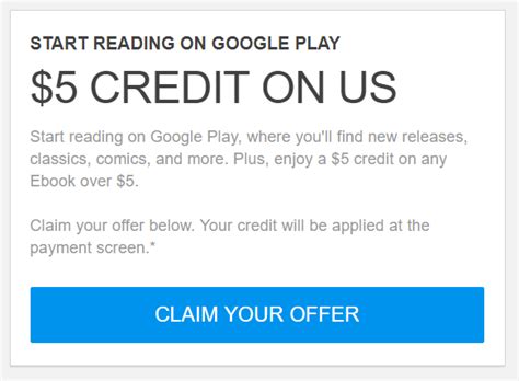 You can do this without a creditcard and the. Google Play First eBook Credit: Free $5