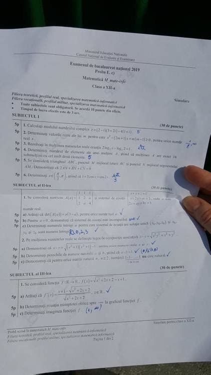 Retrouve la liste des coefficients du bac 2021 pour chaque épreuve et des détails sur le calcul de la note au baccalauréat. UPDATE: Simulare Matematică Bac 2019. Avem subiectele! Ce a picat la clasa 12 | Galerie Foto ...