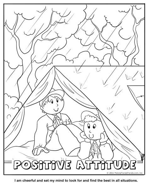 Boy scouts free coloring pages for boy scout coloring body colors and textures. Positive Attitude Coloring Page. Wolf Cub Achievement 6a ...