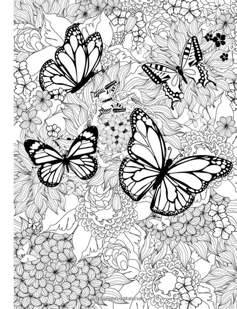 Let your imagination go wild as they flit about, visiting flowers. Amazon.com: Adult Coloring Book: Butterflies and Flowers ...