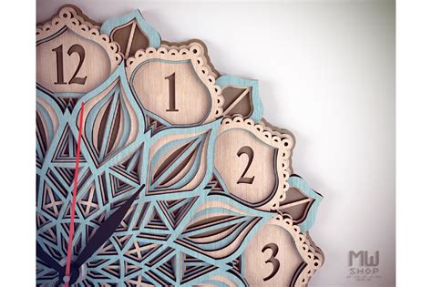 Download C31 - Mandala Flower Clock, Layered Clock DXF, Clock SVG ...