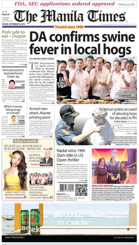 Kilbeggan minella times and mark walsh jump the last to win the irish farmers journal maiden. Today's Front Page September 10, 2019 - The Manila Times