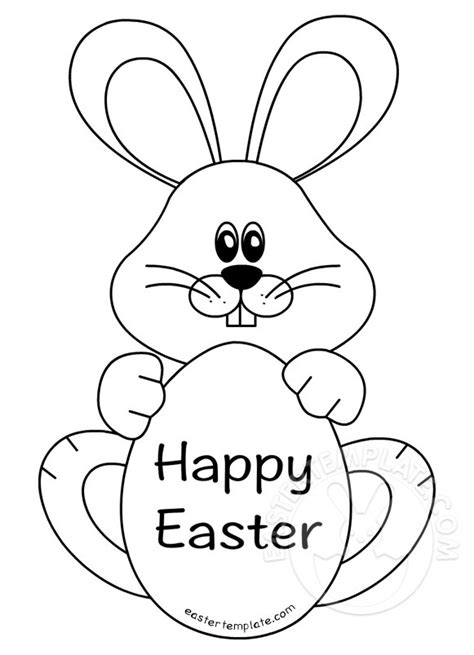 Free printable easter coloring pages with cute pictures for kids and adults to color in. Happy Easter Bunny template | Easter Template