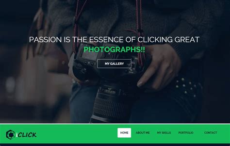 Free with creative cloud, portfolio is the best place to build a photography website. iClick Photography Website Template - WebThemez