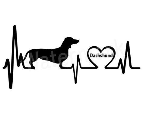 I love my furbabies lettering. Love My Dachshund Heartbeat SVG Silhouette Clipart, Dog ...