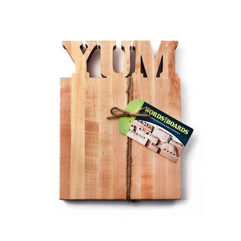 Fun wooden chopping boards - kitchen cutting boards with YUM - Words with Boards, LLC