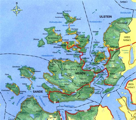 Ålesund ligger yterst ved fjordsystemene på sunnmøre og omfatter øyene hessa (4 km2) i. Kart over Herøy kommune og nabokommunene