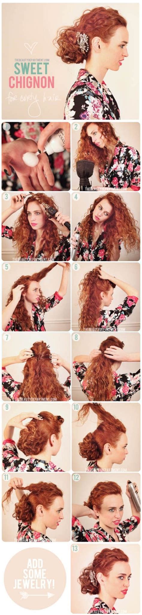 Learn how to do this quick and easy hair tutorial for a messy updo look that's great for everyday!want more hair tutorials? 10 Hair Tutorials for Super Curly Hair - Pretty Designs