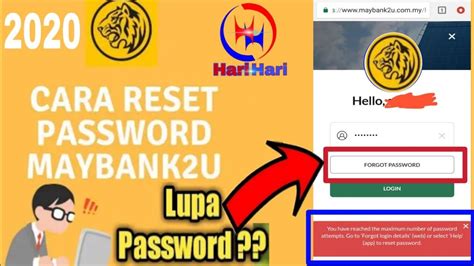 Cara tukar gambar maybank2u 2020 today update подробнее. Cara Reset Password Maybank2u Lopa Password ?? Forgot ...