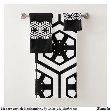 And while large spaces like living rooms and bedrooms can boast a variety of hues, in smaller spaces like the bathroom, the lack of color could actually work in. Modern stylish Black and white bathroom Bath Towel Set ...