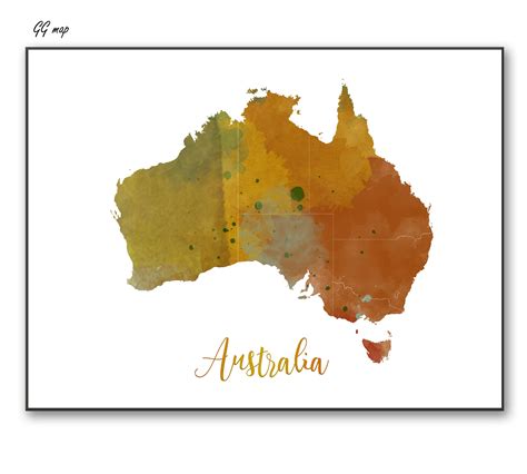 #polyvore #home #home decor #stationery #map print. AUSTRALIA map - Australia watercolor map - Travel poster - Home Decor - Wall decor - Office map ...