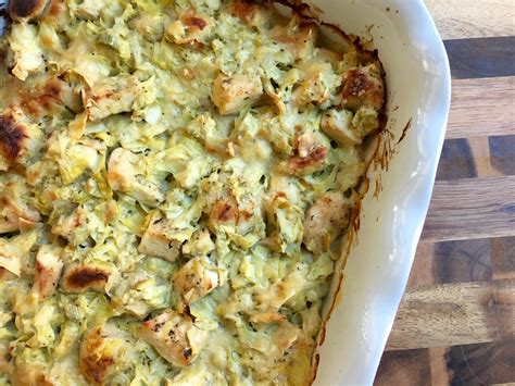 Parmesan, garlic powder and pepper; Chicken Artichoke Alfredo Casserole | Artichoke chicken ...