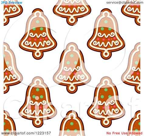 Four assorted baked breads with icings arts, lebkuchen christmas #6668245. Clipart of a Seamless Background Pattern of Bell Shaped Christmas Gingerbread Cookies - Royalty ...