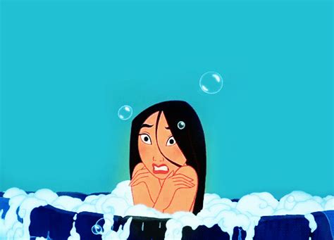 Mulan sighed as she wrapped a towel around herself. Mulan bath gif (mit Bildern) | See