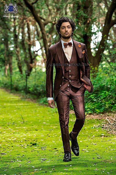 Hipster brown men wedding suit style 1017 Mario Moyano. in 2021 ...