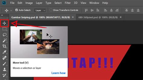 Dengan move tols menggeser objek foto atau gambar, menggeser text. Fungsi Tools Pada Adobe Photoshop CS6 - Desainku