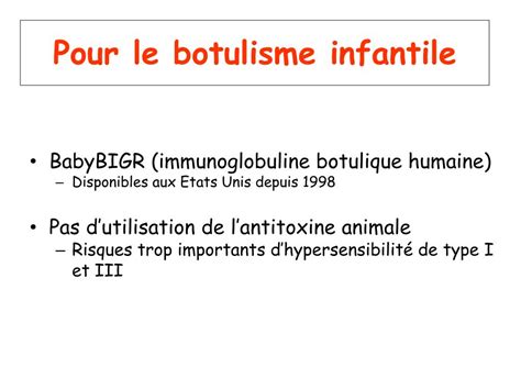 Le botulisme infantile représente 72 % de l'ensemble des cas de botulisme, le botulisme. PPT - Le botulisme PowerPoint Presentation, free download ...