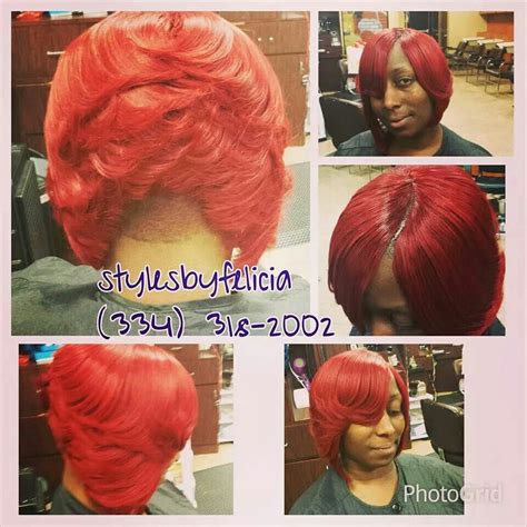 Best invisible part quickweave bob no leave out! Invisible part quick weave red bob | Weave hairstyles ...