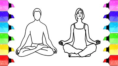Yoga drawing :How to YOGA MEDITATION Drawing - Yoga ...