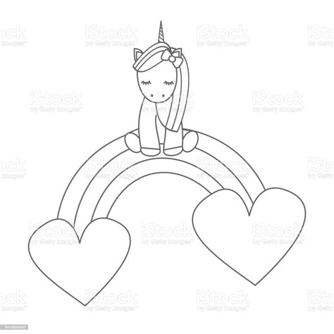 Ostern clipart schwarz weiß 4 » clipart station. Niedlichen Cartoon Einhorn Sitzt Auf Einem Regenbogen Mit ...