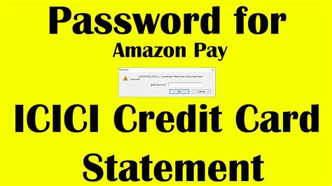 Frequently asked questions what is this £1.00 charge on my statement? Password for Amazon Pay ICICI Credit Card Statement - YouTube