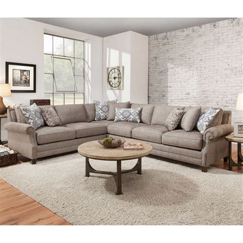 The jason has sliding seats to let you recline and get more comfortable with adjustable headrests for best comfort. Kerrington 2-piece Fabric Sectional | Fabric sectional ...